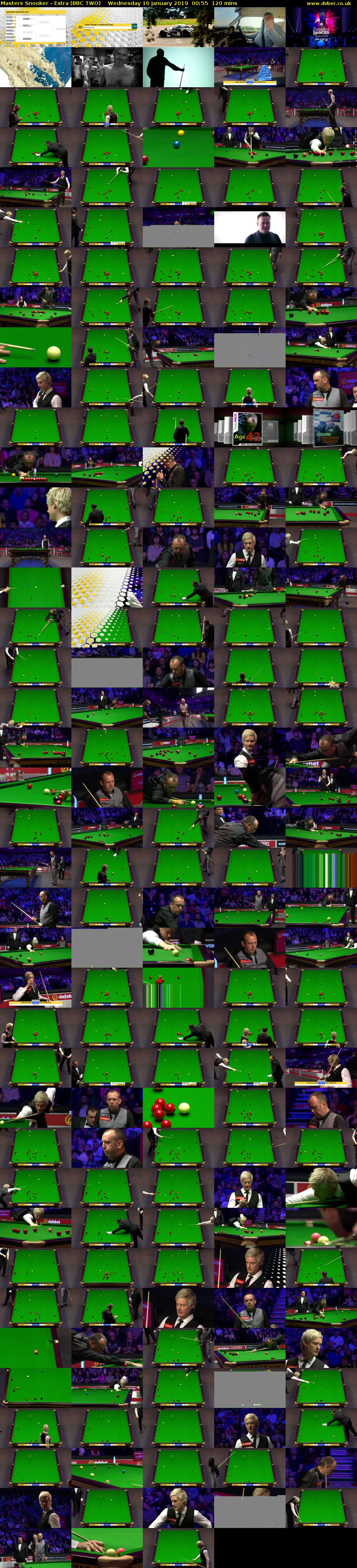 Masters Snooker - Extra (BBC TWO) Wednesday 16 January 2019 00:55 - 02:55