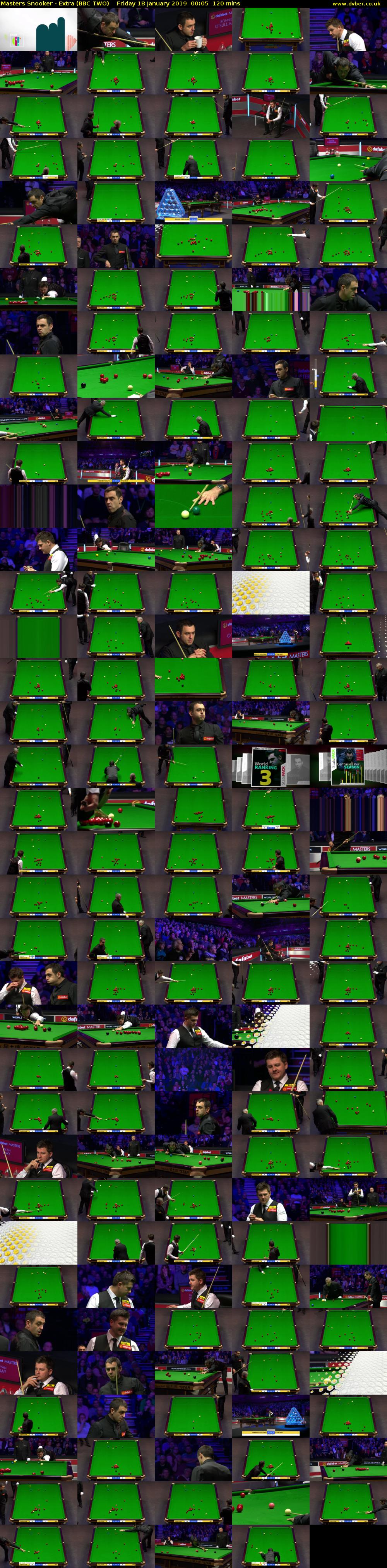 Masters Snooker - Extra (BBC TWO) Friday 18 January 2019 00:05 - 02:05