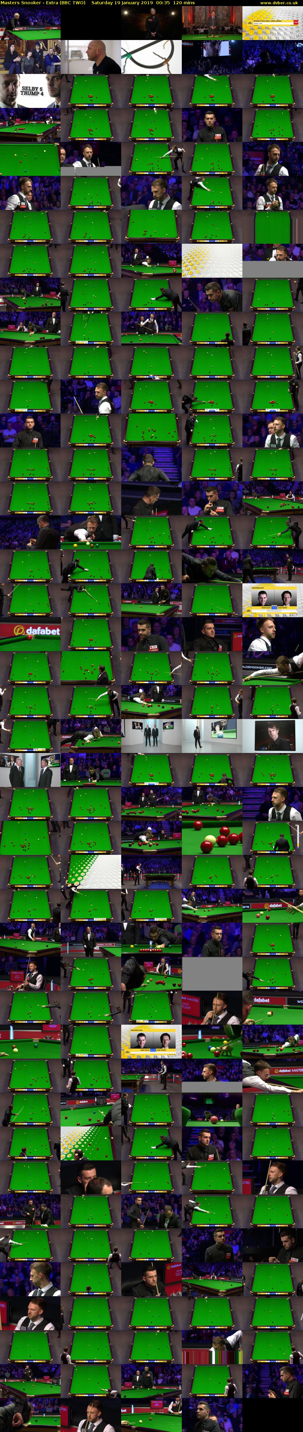 Masters Snooker - Extra (BBC TWO) Saturday 19 January 2019 00:35 - 02:35