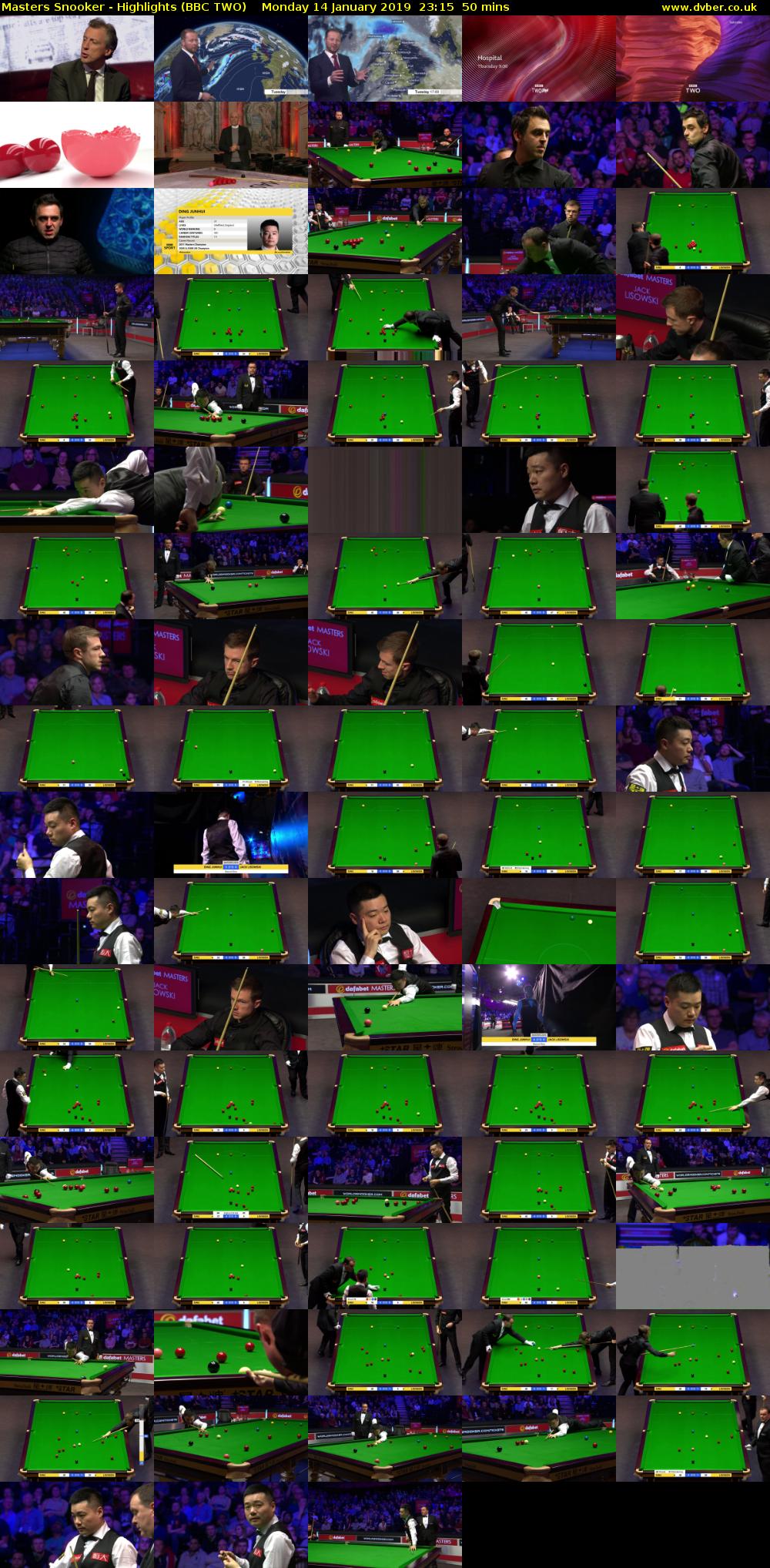 Masters Snooker - Highlights (BBC TWO) Monday 14 January 2019 23:15 - 00:05