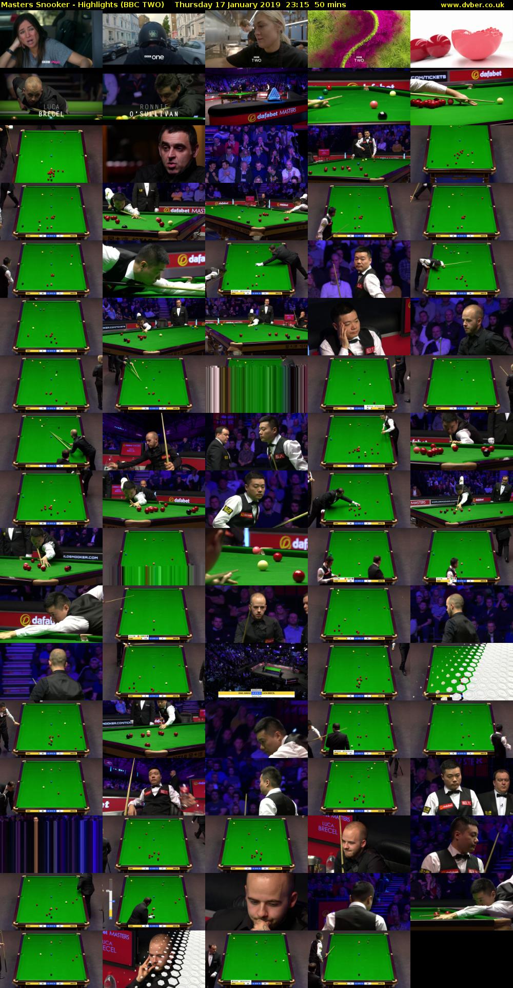 Masters Snooker - Highlights (BBC TWO) Thursday 17 January 2019 23:15 - 00:05