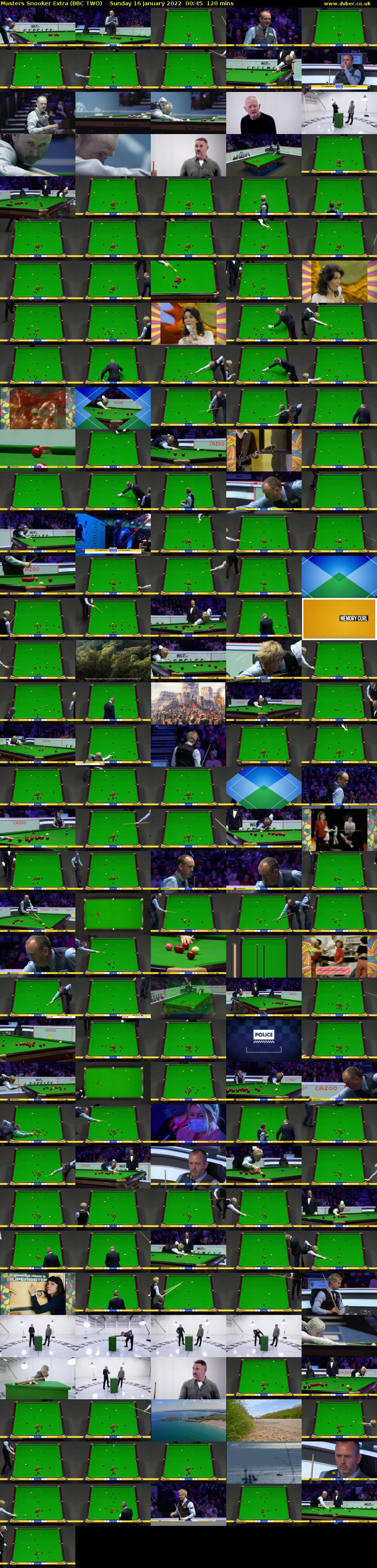 Masters Snooker Extra (BBC TWO) Sunday 16 January 2022 00:45 - 02:45
