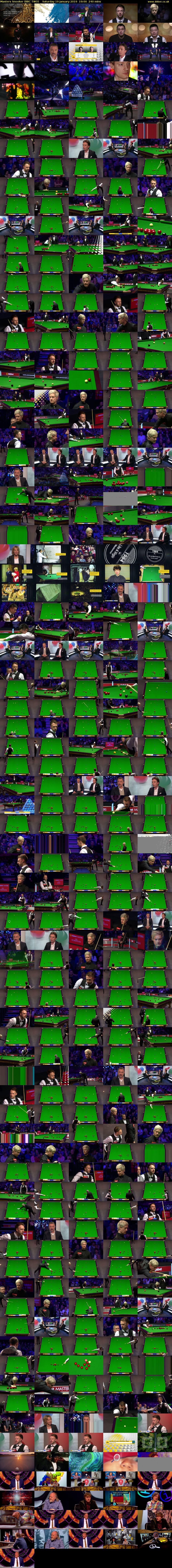 Masters Snooker (BBC TWO) Saturday 19 January 2019 19:00 - 23:00