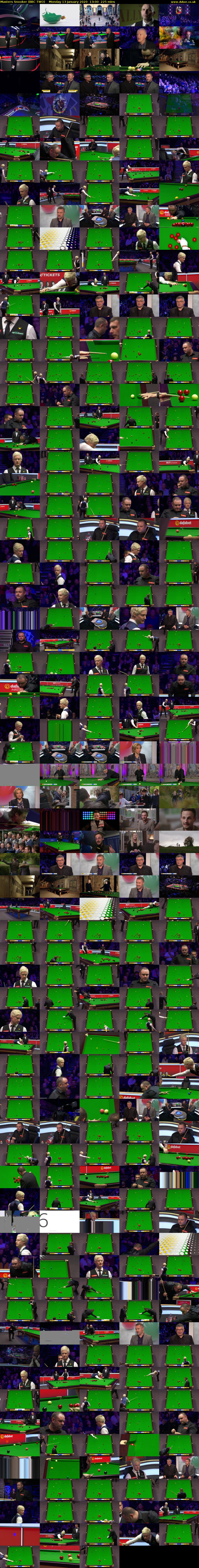 Masters Snooker (BBC TWO) Monday 13 January 2020 13:00 - 16:45