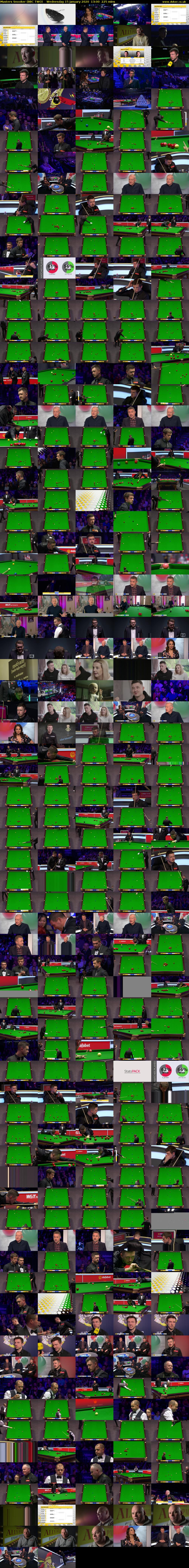 Masters Snooker (BBC TWO) Wednesday 15 January 2020 13:00 - 16:45