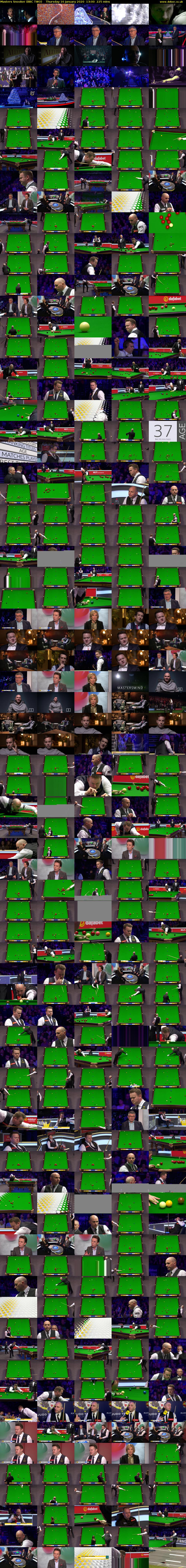 Masters Snooker (BBC TWO) Thursday 16 January 2020 13:00 - 16:45