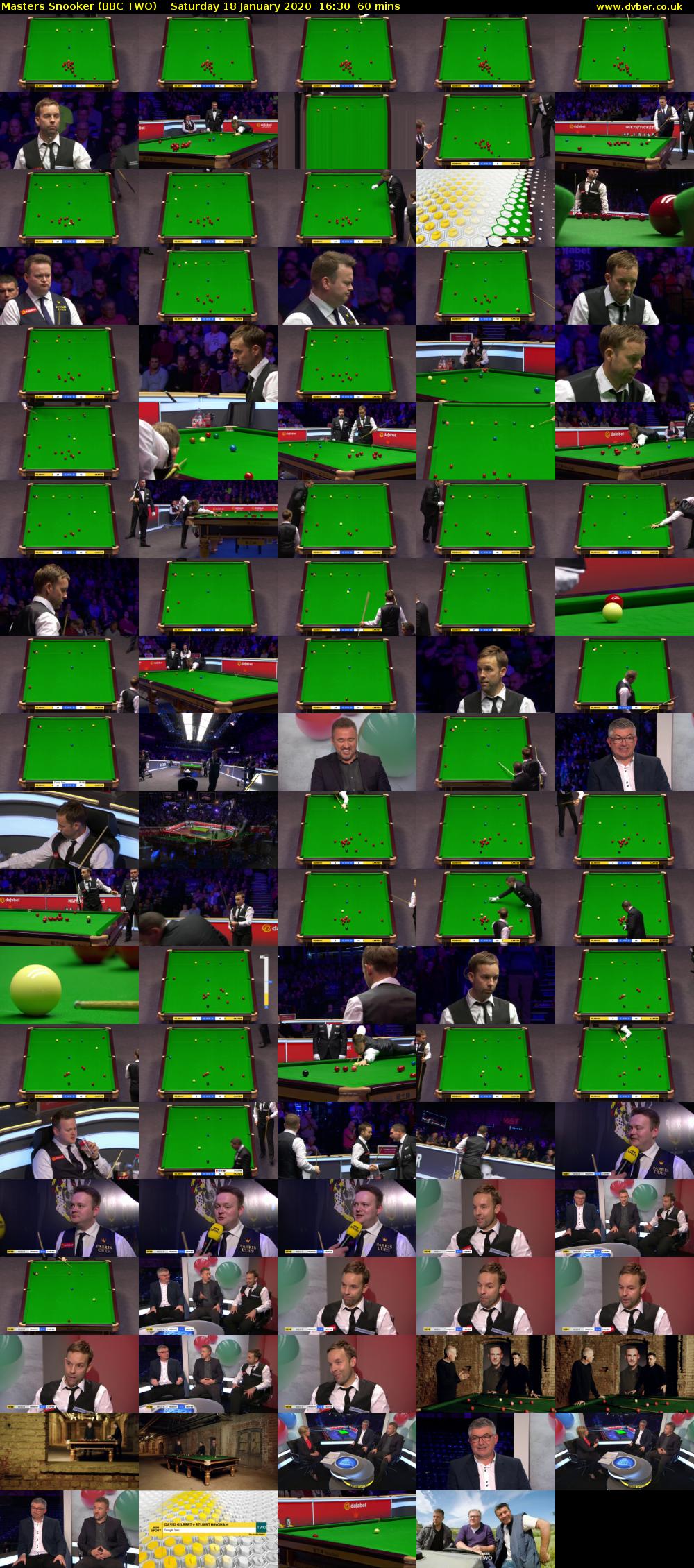 Masters Snooker (BBC TWO) Saturday 18 January 2020 16:30 - 17:30
