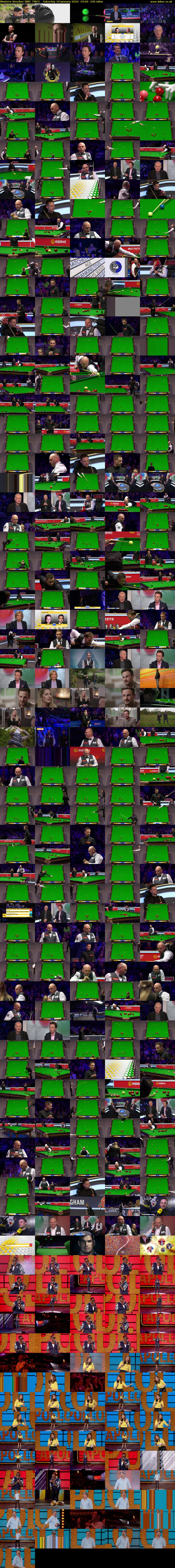 Masters Snooker (BBC TWO) Saturday 18 January 2020 19:00 - 23:00