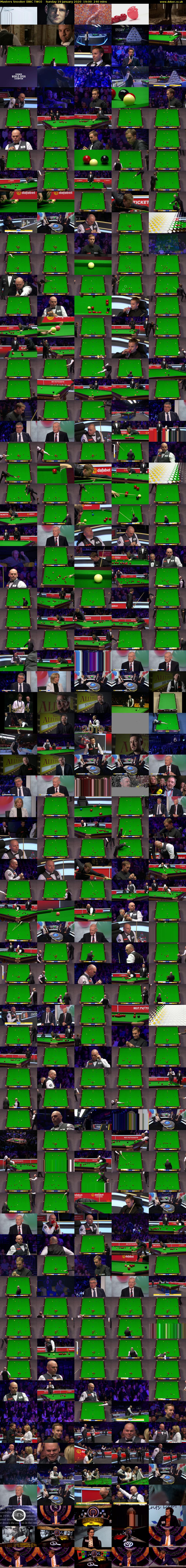 Masters Snooker (BBC TWO) Sunday 19 January 2020 19:00 - 23:00