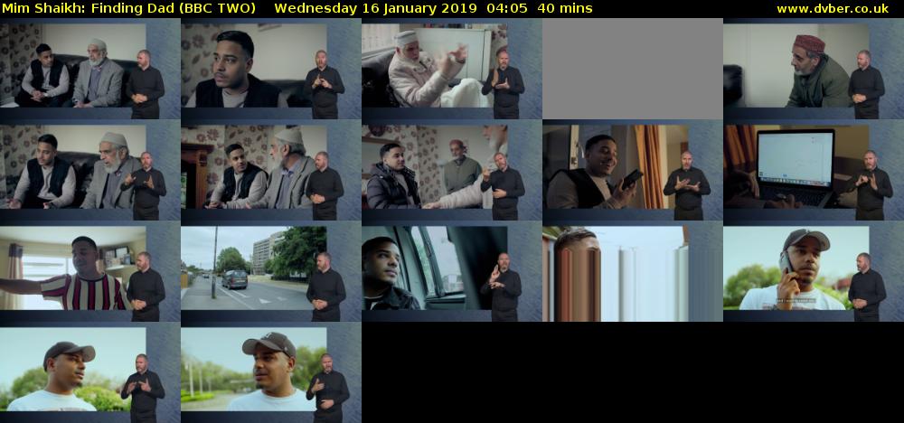 Mim Shaikh: Finding Dad (BBC TWO) Wednesday 16 January 2019 04:05 - 04:45