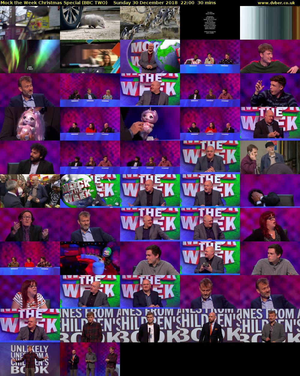Mock the Week Christmas Special (BBC TWO) Sunday 30 December 2018 22:00 - 22:30