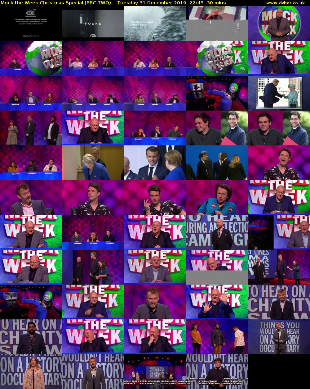 Mock the Week Christmas Special (BBC TWO) Tuesday 31 December 2019 22:45 - 23:15
