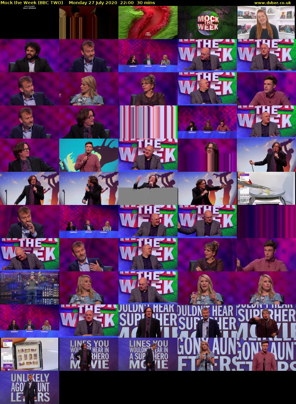 Mock the Week (BBC TWO) Monday 27 July 2020 22:00 - 22:30