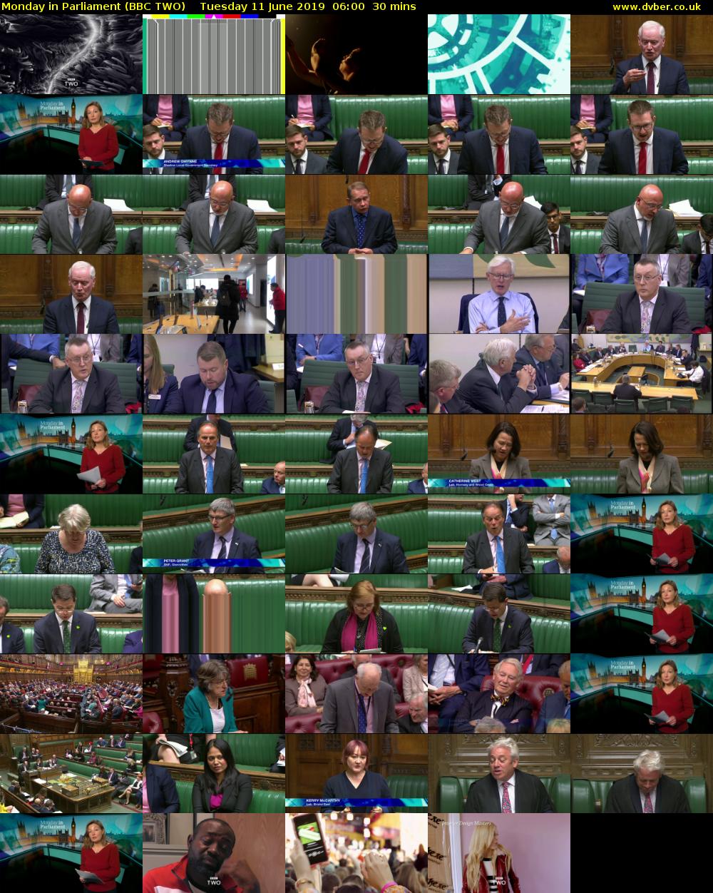 Monday in Parliament (BBC TWO) Tuesday 11 June 2019 06:00 - 06:30