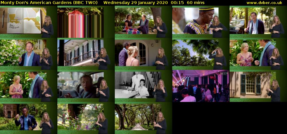 Monty Don's American Gardens (BBC TWO) Wednesday 29 January 2020 00:15 - 01:15