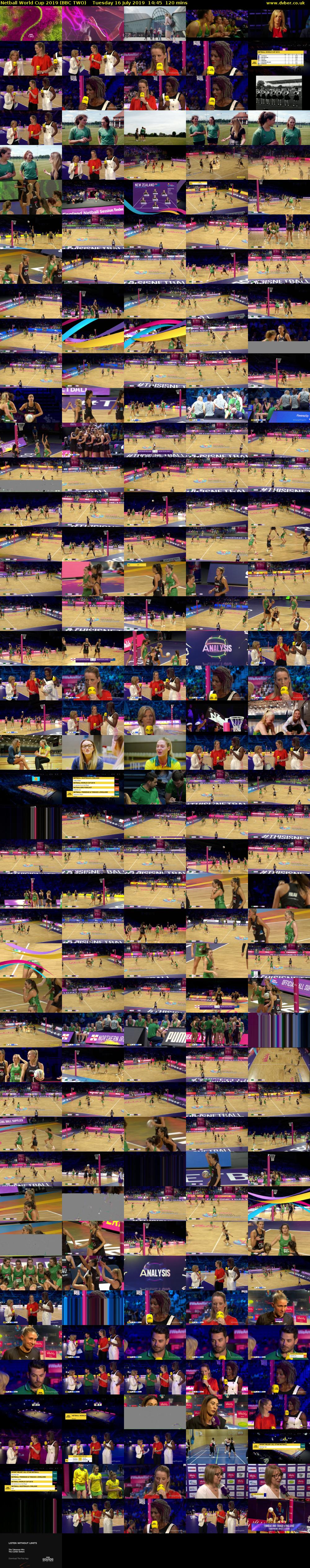 Netball World Cup 2019 (BBC TWO) Tuesday 16 July 2019 14:45 - 16:45