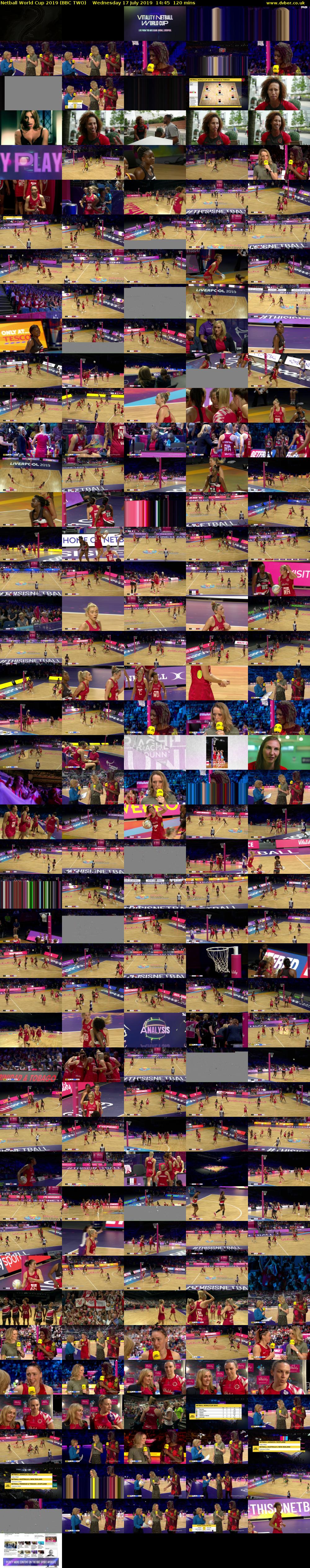Netball World Cup 2019 (BBC TWO) Wednesday 17 July 2019 14:45 - 16:45