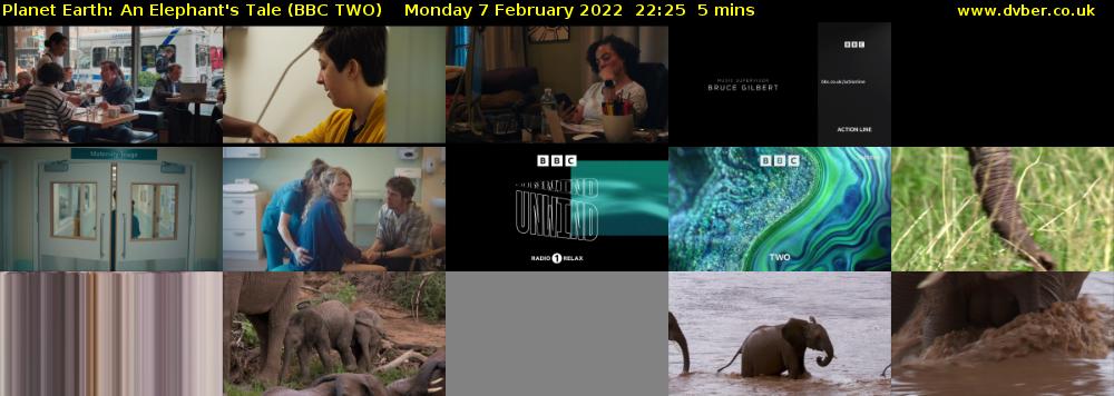 Planet Earth: An Elephant's Tale (BBC TWO) Monday 7 February 2022 22:25 - 22:30