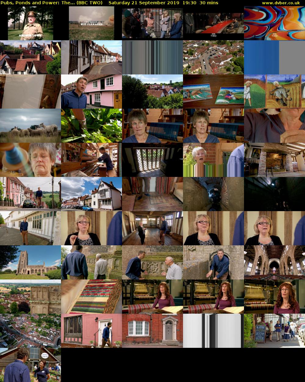 Pubs, Ponds and Power: The... (BBC TWO) Saturday 21 September 2019 19:30 - 20:00