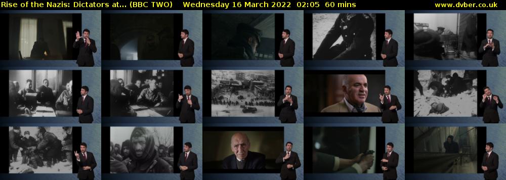 Rise of the Nazis: Dictators at... (BBC TWO) Wednesday 16 March 2022 02:05 - 03:05