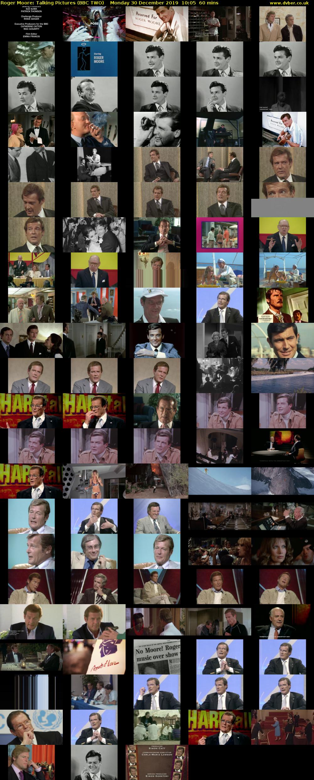 Roger Moore: Talking Pictures (BBC TWO) Monday 30 December 2019 10:05 - 11:05