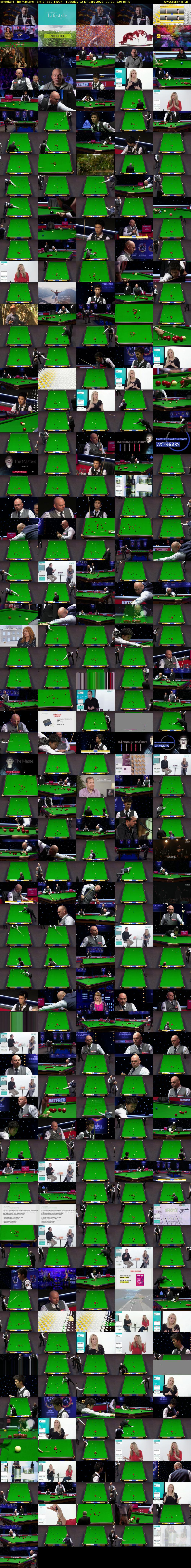 Snooker: The Masters - Extra (BBC TWO) Tuesday 12 January 2021 00:20 - 02:20