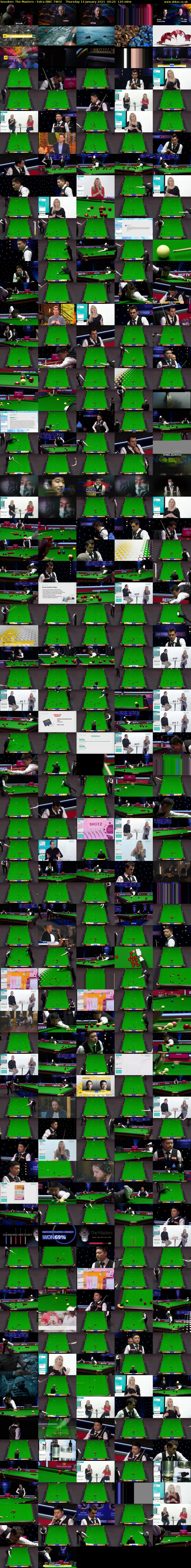 Snooker: The Masters - Extra (BBC TWO) Thursday 14 January 2021 00:20 - 02:20
