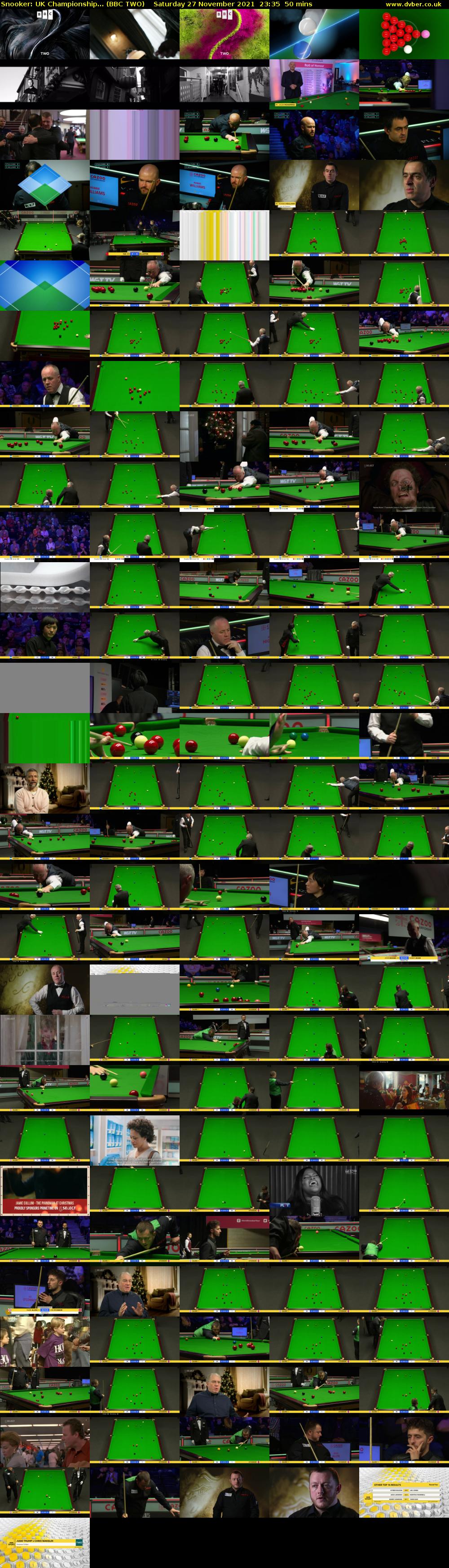 Snooker: UK Championship... (BBC TWO) Saturday 27 November 2021 23:35 - 00:25