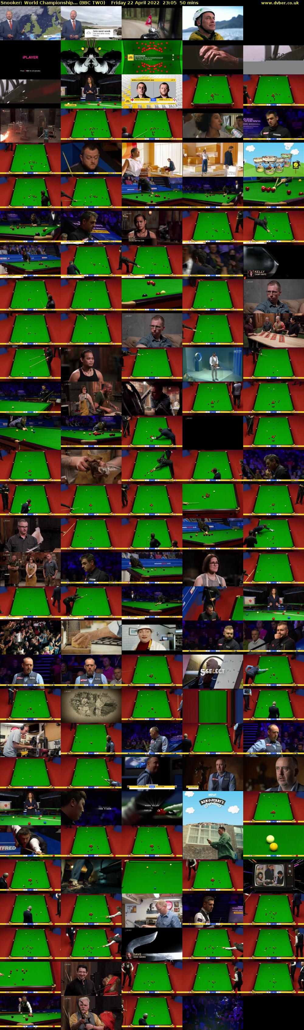 Snooker: World Championship... (BBC TWO) Friday 22 April 2022 23:05 - 23:55