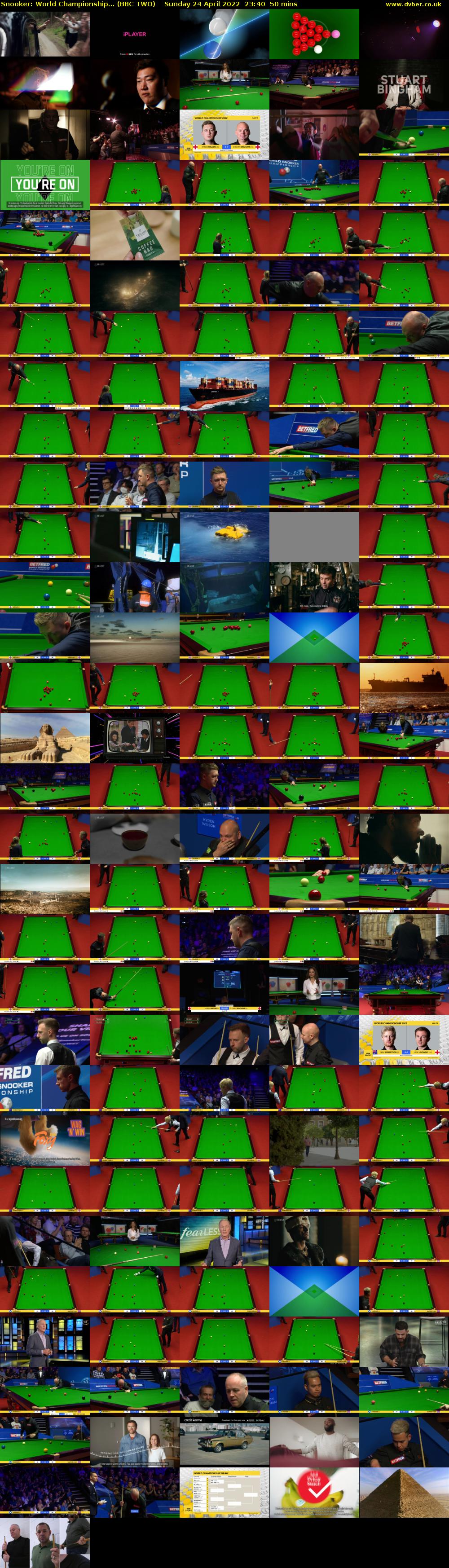 Snooker: World Championship... (BBC TWO) Sunday 24 April 2022 23:40 - 00:30