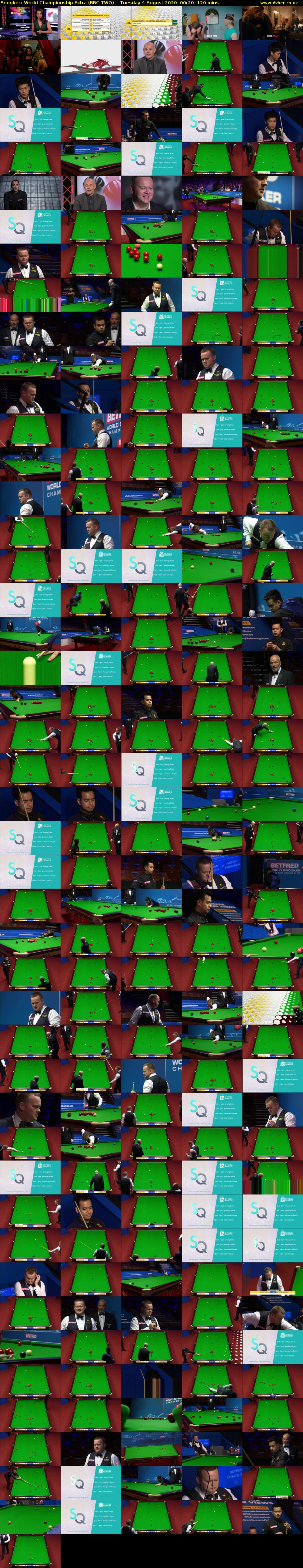 Snooker: World Championship Extra (BBC TWO) Tuesday 4 August 2020 00:20 - 02:20