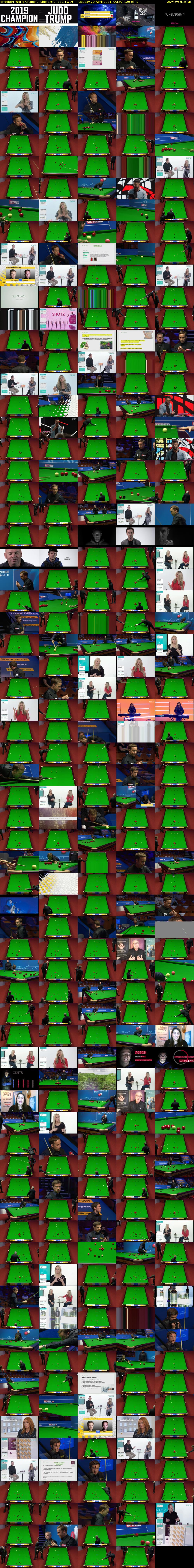 Snooker: World Championship Extra (BBC TWO) Tuesday 20 April 2021 00:20 - 02:20