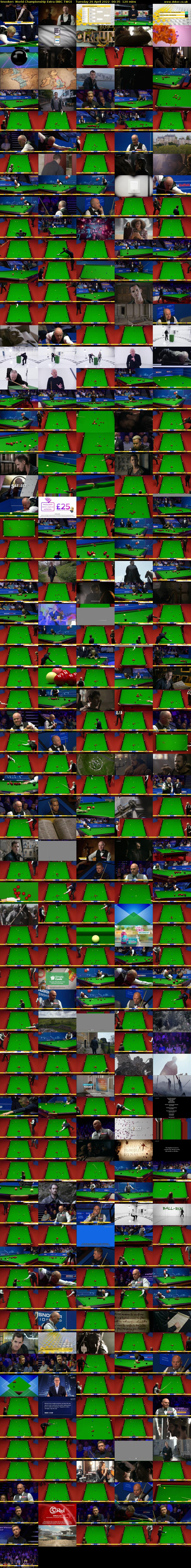 Snooker: World Championship Extra (BBC TWO) Tuesday 26 April 2022 00:35 - 02:35