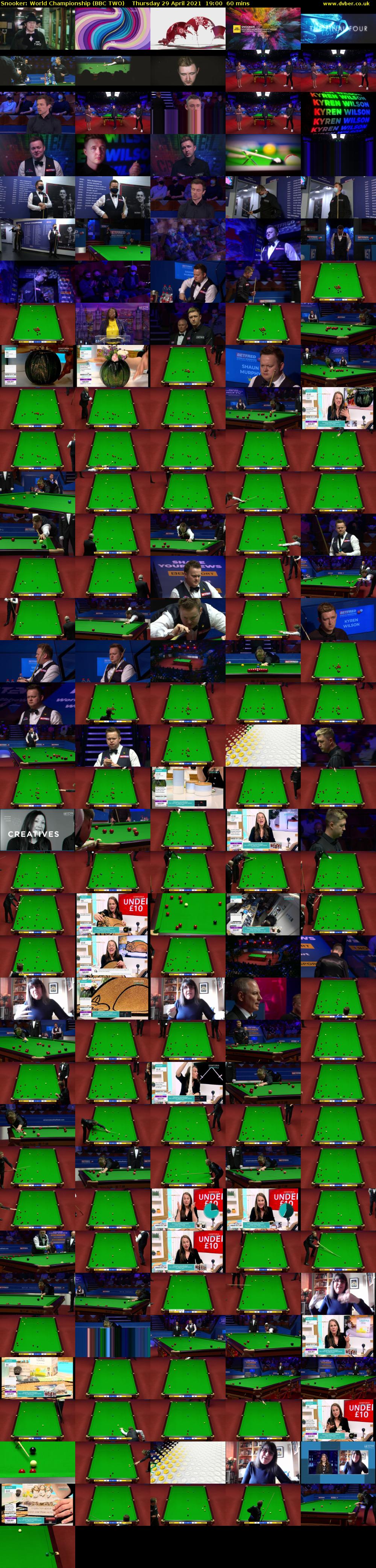 Snooker: World Championship (BBC TWO) Thursday 29 April 2021 19:00 - 20:00