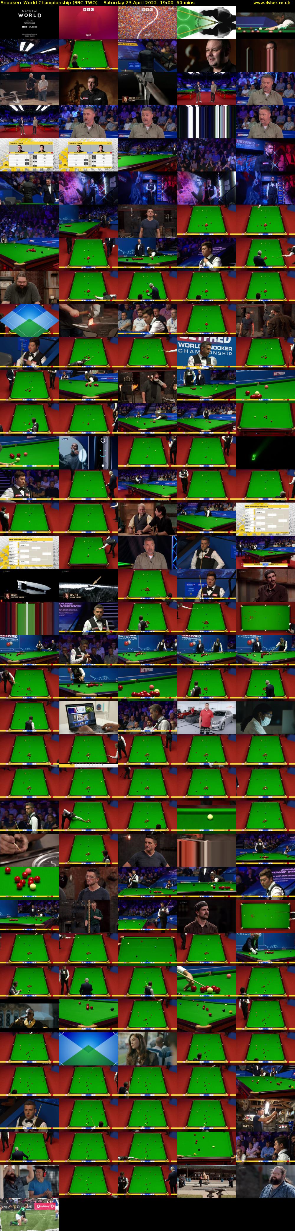 Snooker: World Championship (BBC TWO) Saturday 23 April 2022 19:00 - 20:00