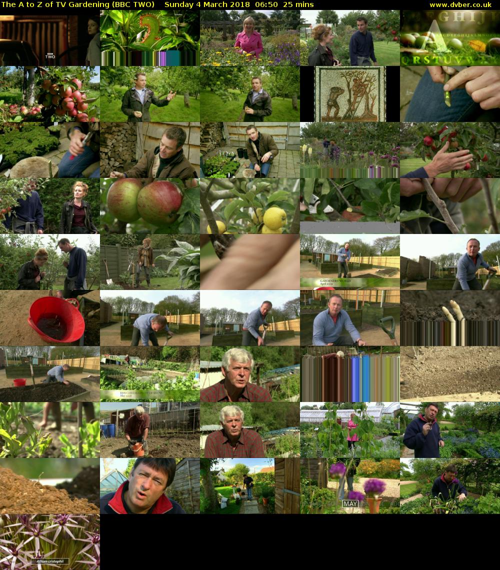 The A to Z of TV Gardening (BBC TWO) Sunday 4 March 2018 06:50 - 07:15