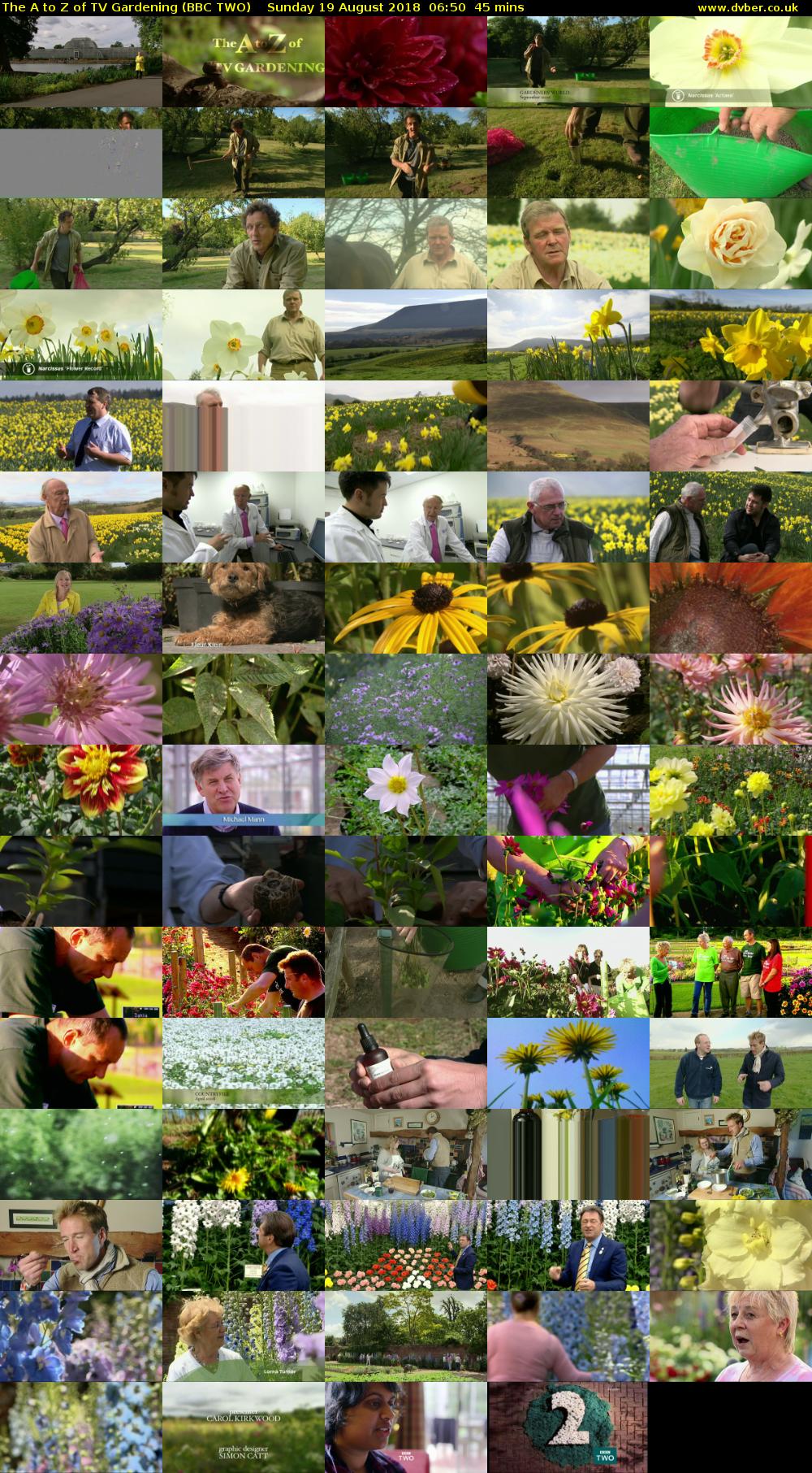 The A to Z of TV Gardening (BBC TWO) Sunday 19 August 2018 06:50 - 07:35
