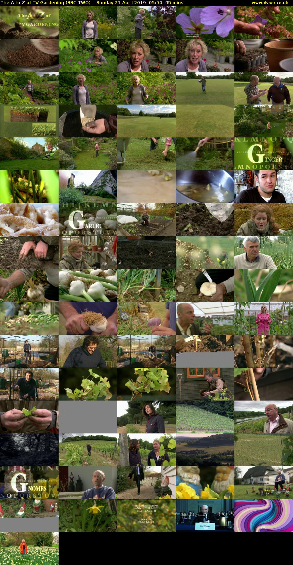 The A to Z of TV Gardening (BBC TWO) Sunday 21 April 2019 05:50 - 06:35