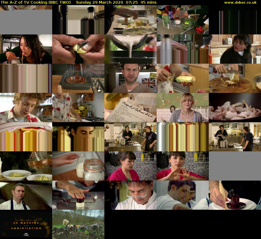 The A-Z of TV Cooking (BBC TWO) Sunday 29 March 2020 07:25 - 08:10