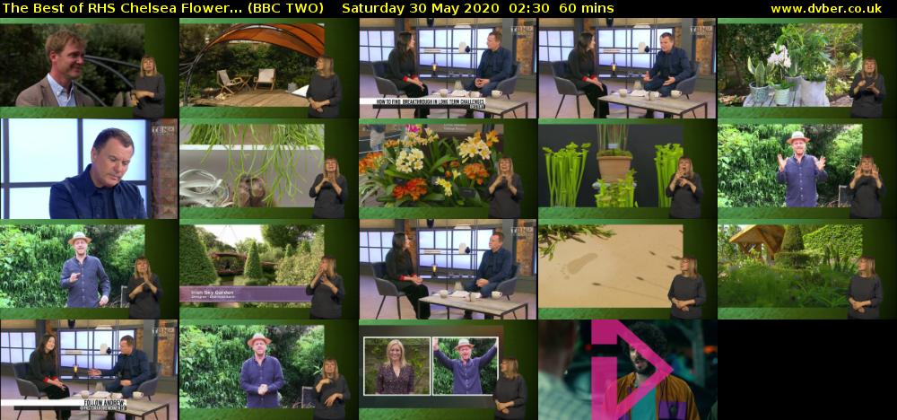 The Best of RHS Chelsea Flower... (BBC TWO) Saturday 30 May 2020 02:30 - 03:30