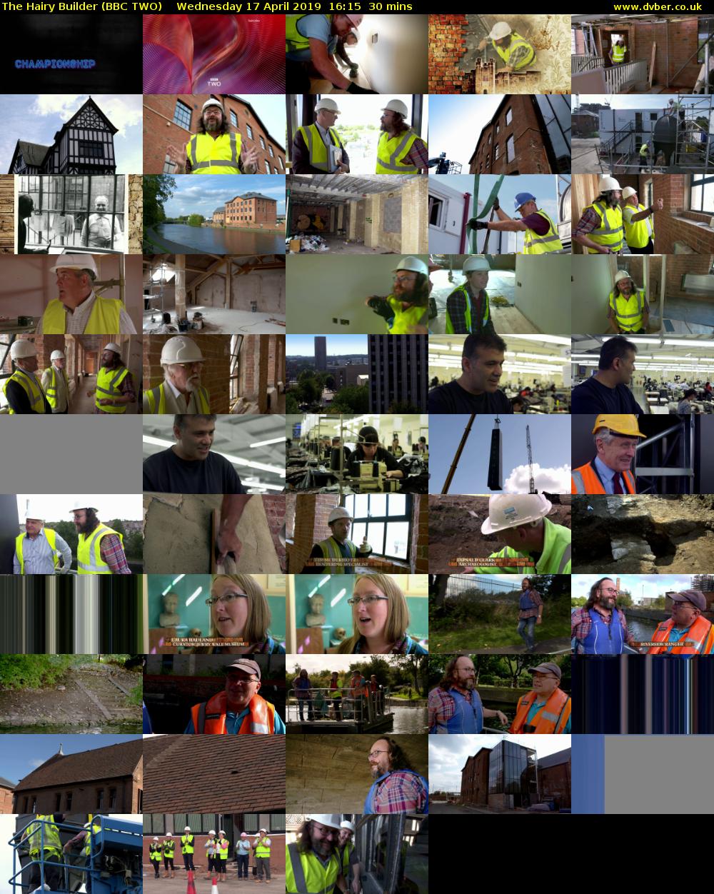 The Hairy Builder (BBC TWO) Wednesday 17 April 2019 16:15 - 16:45