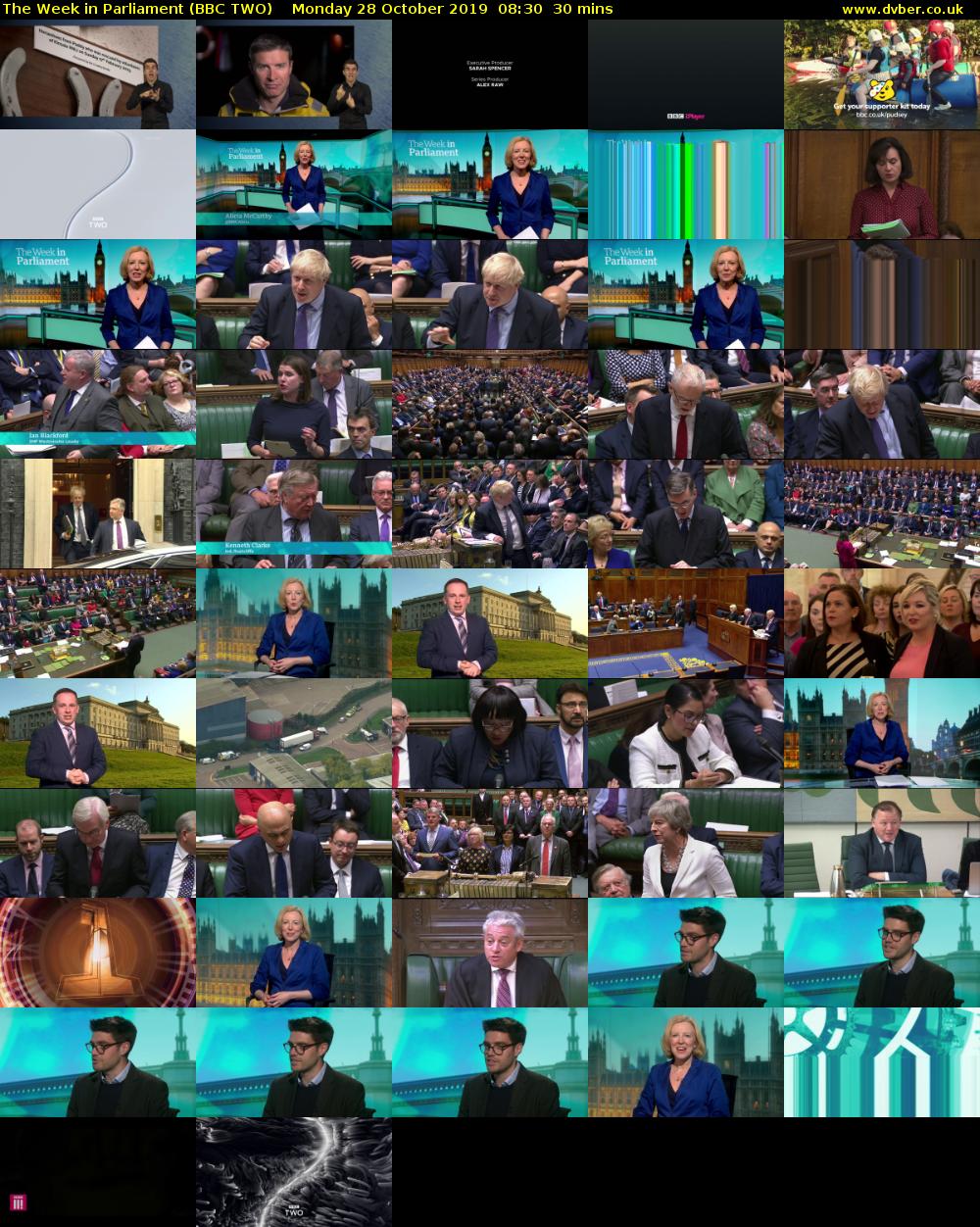 The Week in Parliament (BBC TWO) Monday 28 October 2019 08:30 - 09:00