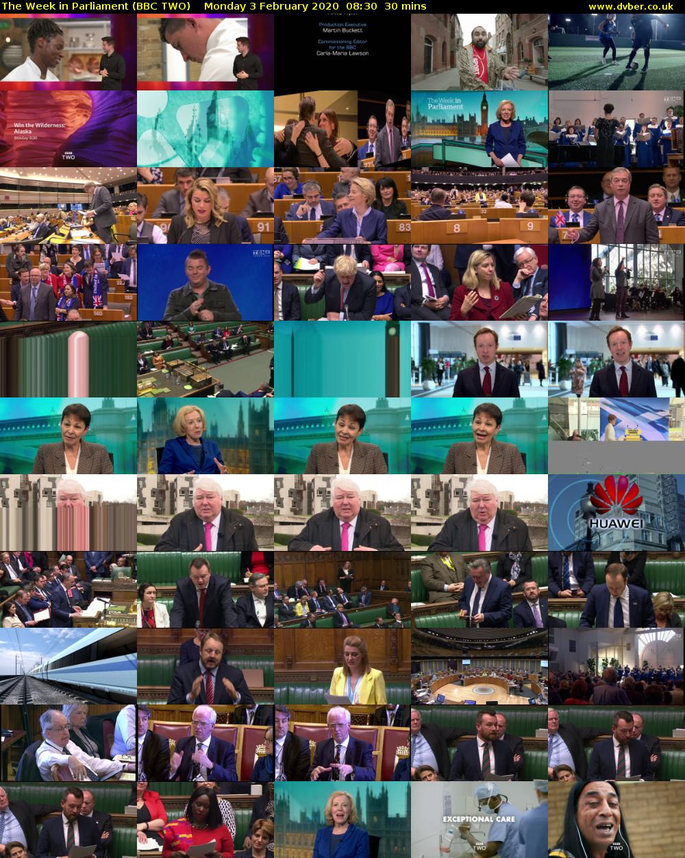 The Week in Parliament (BBC TWO) Monday 3 February 2020 08:30 - 09:00