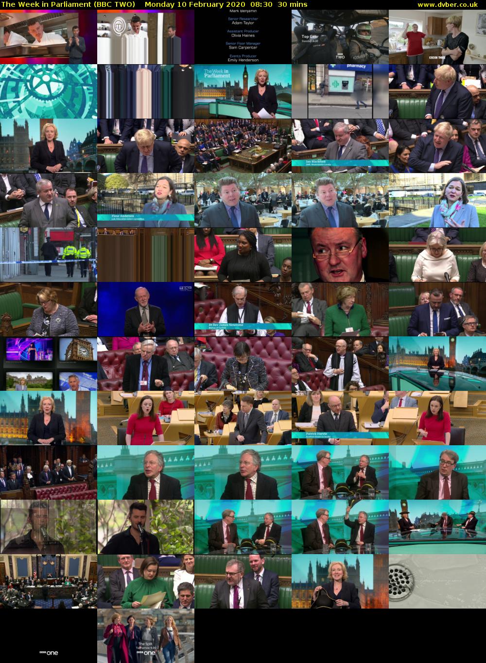 The Week in Parliament (BBC TWO) Monday 10 February 2020 08:30 - 09:00