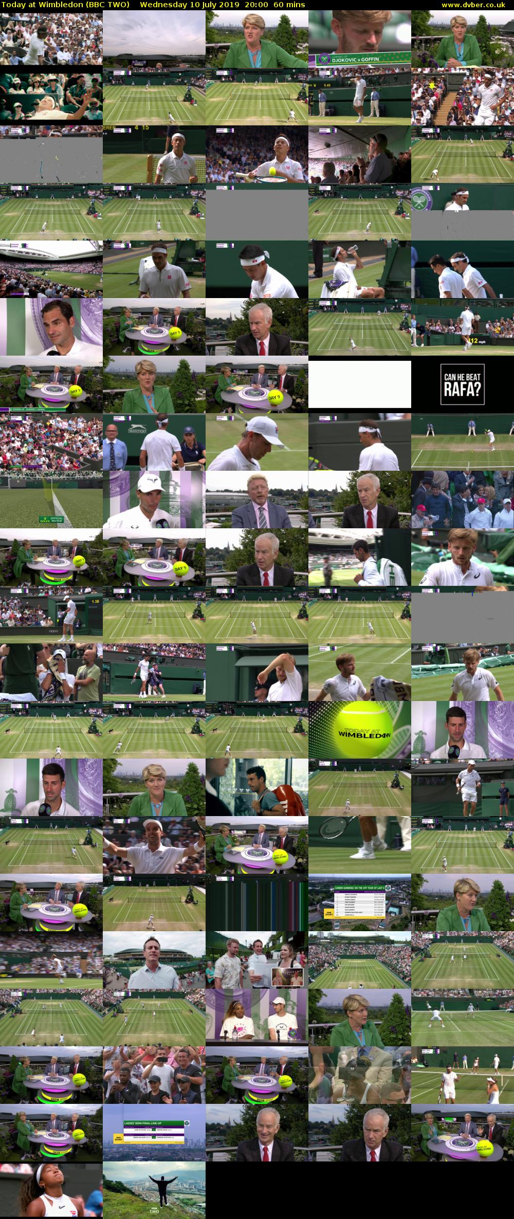 Today at Wimbledon (BBC TWO) Wednesday 10 July 2019 20:00 - 21:00