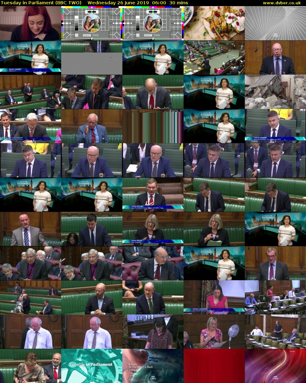 Tuesday in Parliament (BBC TWO) Wednesday 26 June 2019 06:00 - 06:30