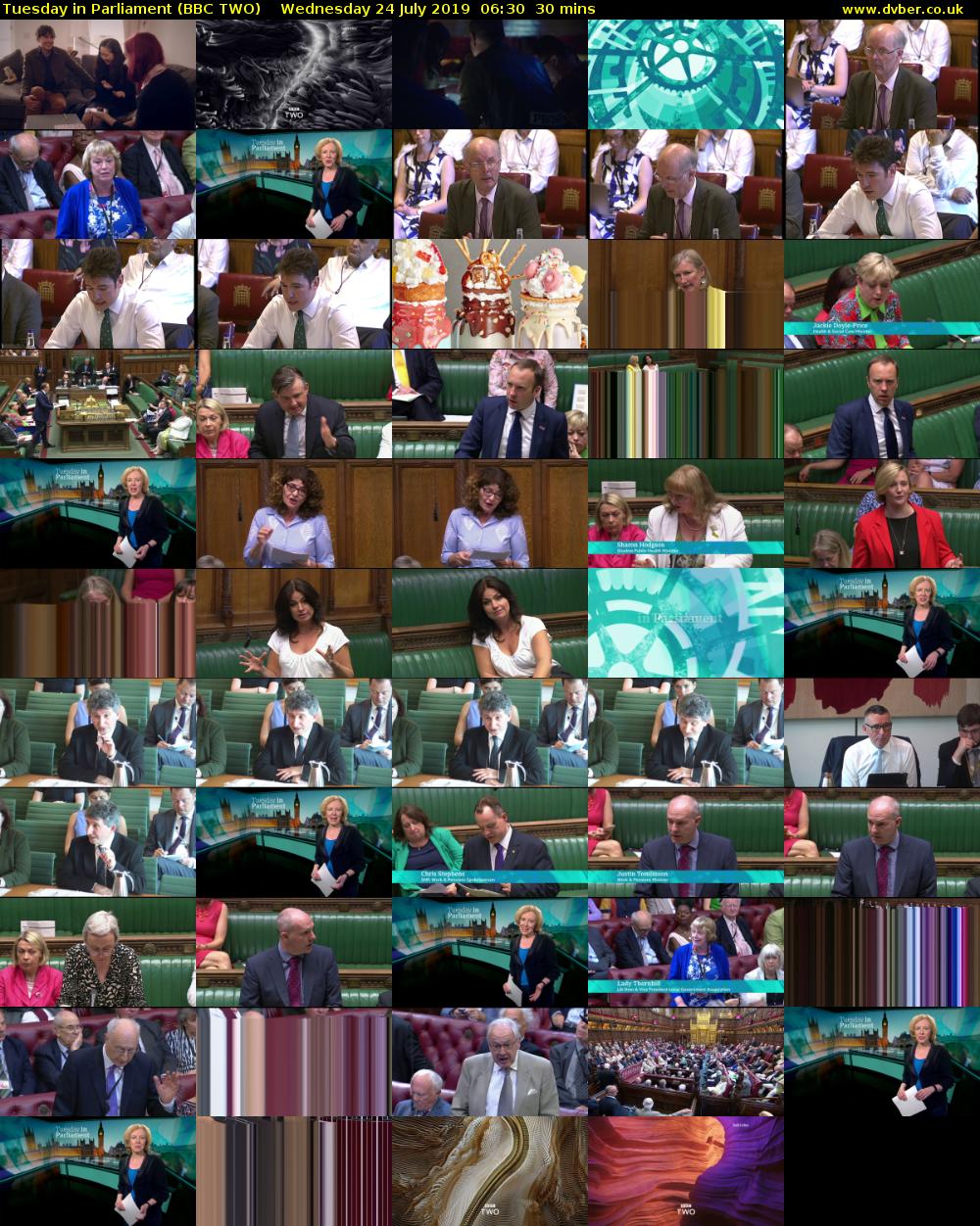 Tuesday in Parliament (BBC TWO) Wednesday 24 July 2019 06:30 - 07:00