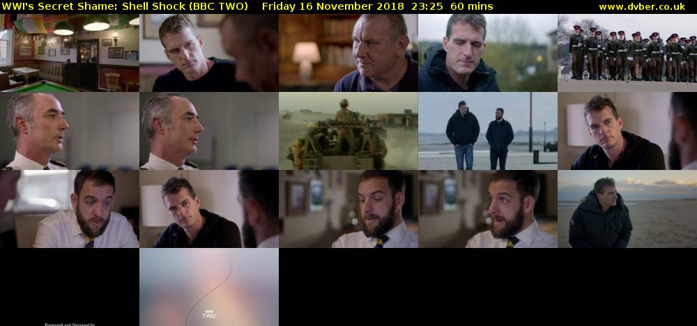 WWI's Secret Shame: Shell Shock (BBC TWO) Friday 16 November 2018 23:25 - 00:25