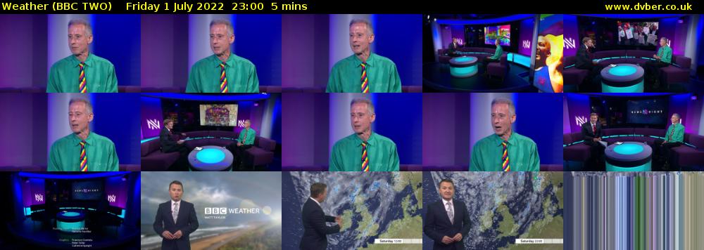 Weather (BBC TWO) Friday 1 July 2022 23:00 - 23:05