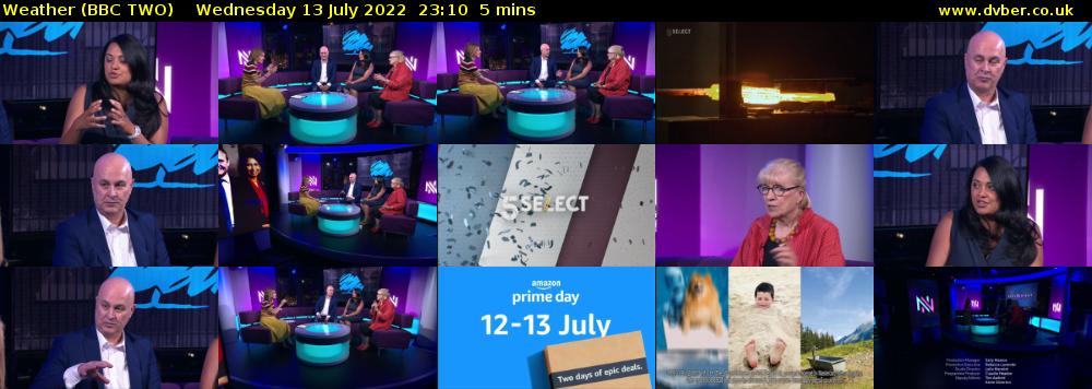 Weather (BBC TWO) Wednesday 13 July 2022 23:10 - 23:15